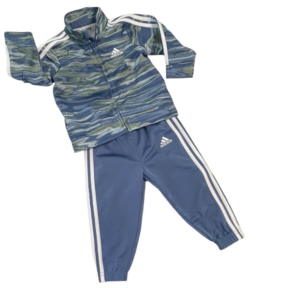 Adidas Infant Blue and Green Patterned Tracksuit